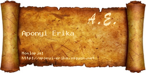 Aponyi Erika névjegykártya